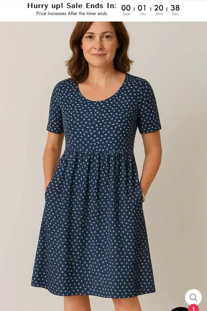 Round Neck Collar T-shirt Short Sleeve Stitching Pocket Skirt - 05Color-6Xl - View 1
