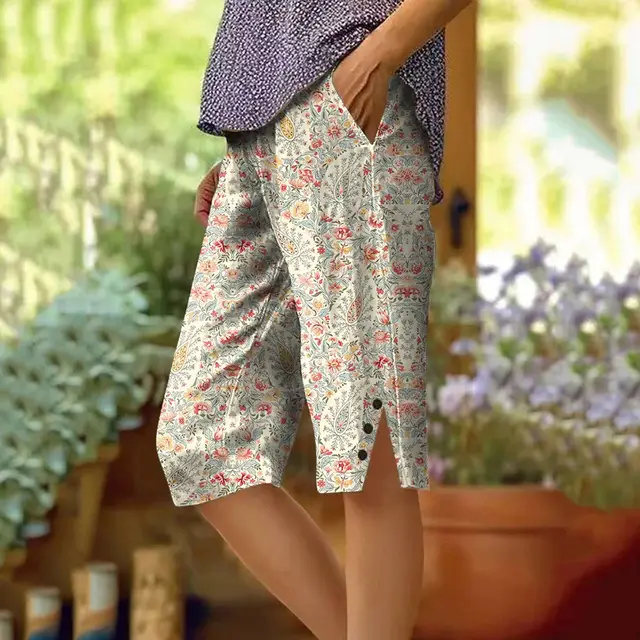 Women's Fashion Personalized Floral Casual Shorts Dz 214631 Lsx Beige - Shop at LoveMi