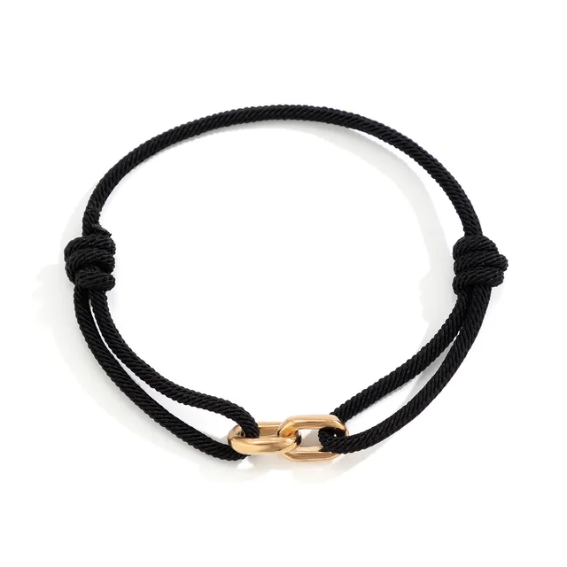 Men's Simplicity Milan Bracelet Cross Buckle Bracelet Golden And Black 02320 - Shop at LoveMi
