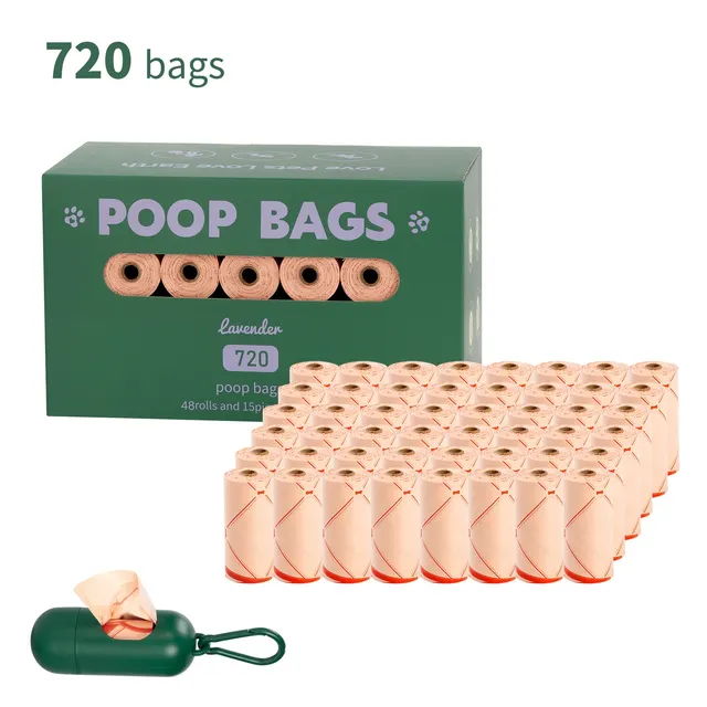 Handle Dog Waste Bag EPI Vest Poop Picking Bags Degradable Cat Litter Bag Lotus Root Pink 48 Dispenser - Shop at LoveMi