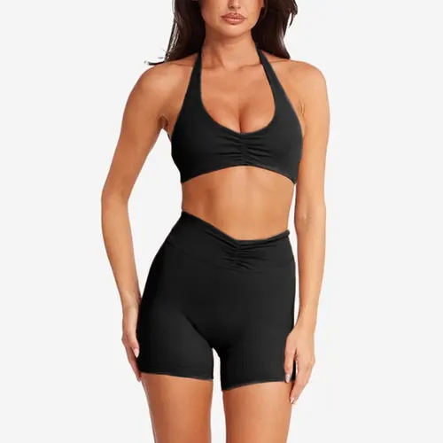 High Strength Nude Feel Yoga Push Up Bras Shockproof Halter Backless Beauty Back Exercise Underwear Black - Shop at LoveMi