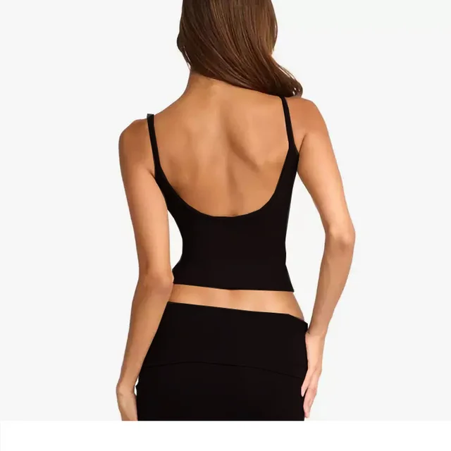 Yoga Vest With Chest Pad Quick drying Sling Bandage Dress Seamless Black Shorts - Shop at LoveMi