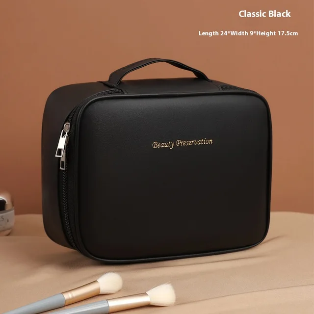 Multifunctional Cosmetic Bag Partition Storage Box Classic Black - Shop at LoveMi