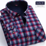 Thickened Velvet Padded Shirt Thermal Plaid - Colour 603-4Xl