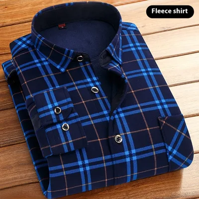 Thickened Velvet Padded Shirt Thermal Plaid Color 613 Xxl - Shop at LoveMi