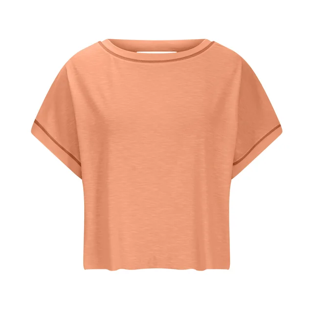 Loose Outdoor Cool Clothes Street Trendy T shirt Orange - Shop at LoveMi