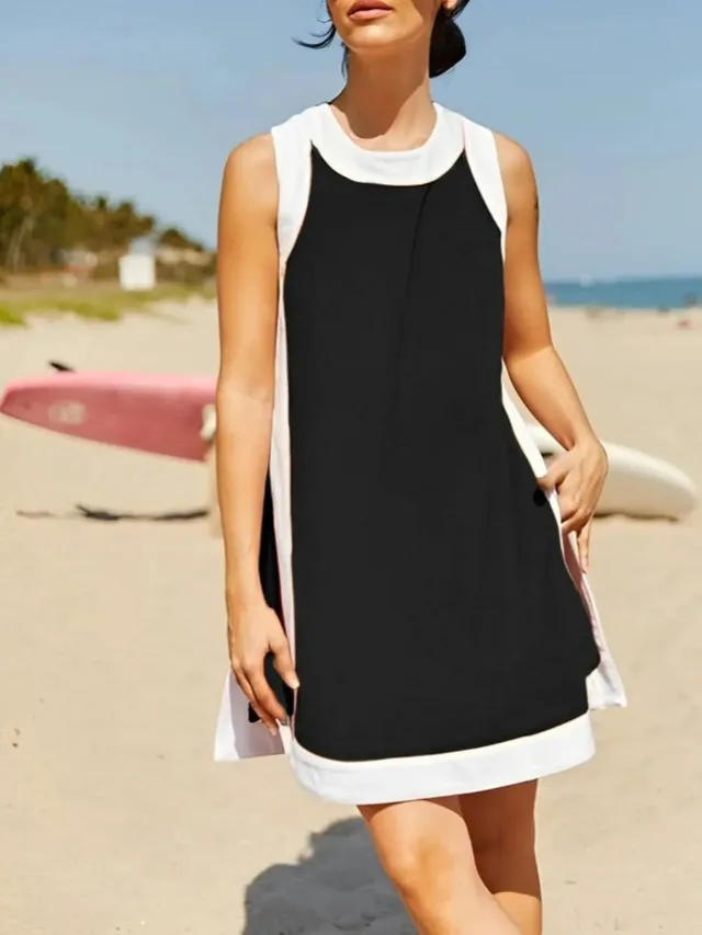 Round Neck Sleeveless Top Paired With Shorts Set Black - Shop at LoveMi