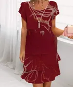 Geometric Wine Red