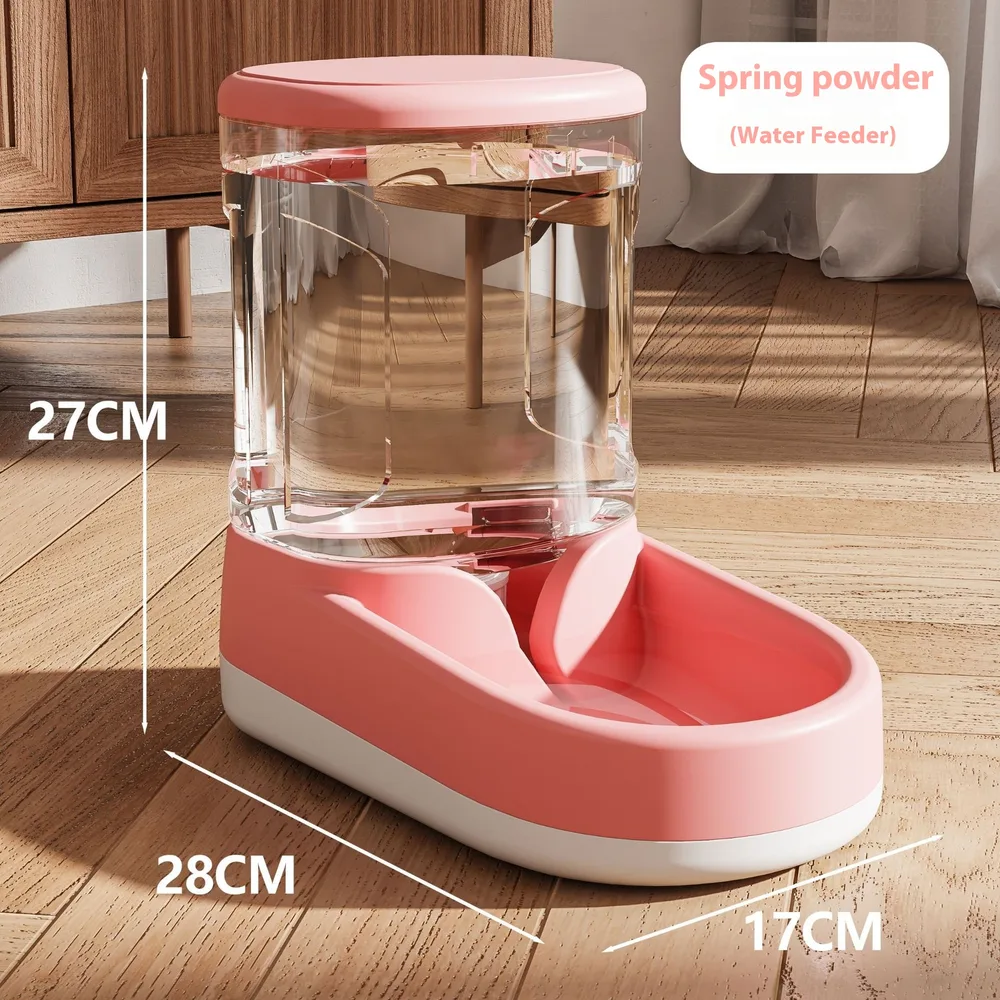 Large Capacity Feeding Water Feeder - Water Feeder Spring Pink 3.8L - View 1