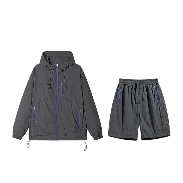 Sun Protection Clothing Suit Men's And Women's Same Quick drying Shorts Nylon Mist Gray - Shop at LoveMi