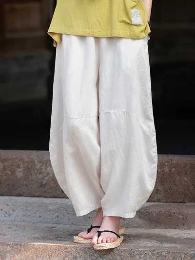 Artistic Retro Cotton And Linen Women's Distressed Loose Casual Pants Linen Summer Thin - Shop at LoveMi
