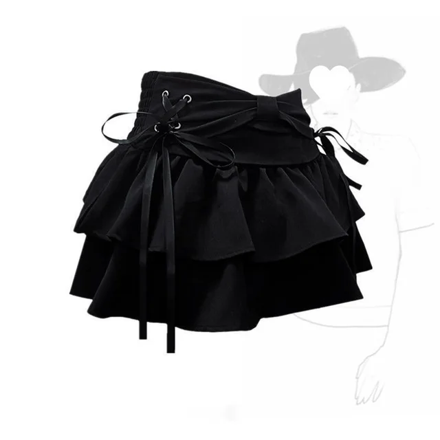 Plump American Retro Denim Skirt Ink Black - Shop at LoveMi