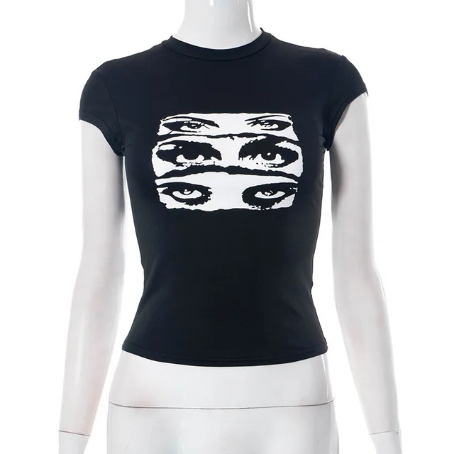 Women's Printed Letters 20 Midriff baring Short Sleeve Style T2 - Shop at LoveMi