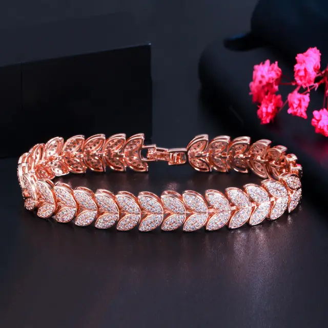 Full Diamond Accessories Micro Inlaid Zircon Bracelet Rose Gold - Shop at LoveMi