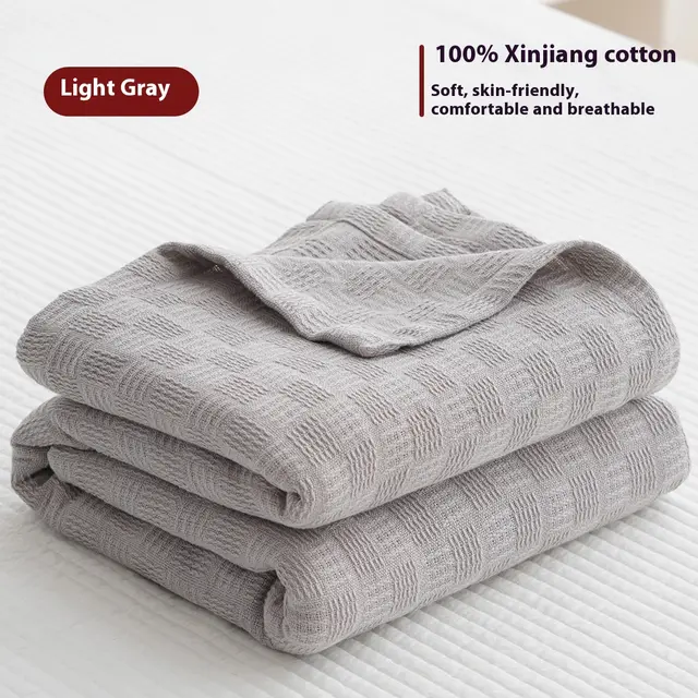 Cotton Gauze Blanket Towel Blanket Cotton Summer Light Gray - Shop at LoveMi