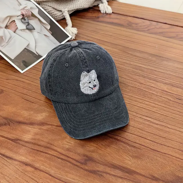 Men's Heavy Industry Washed Blogger Dog Pattern Peaked Cap Figure 6 - Shop at LoveMi