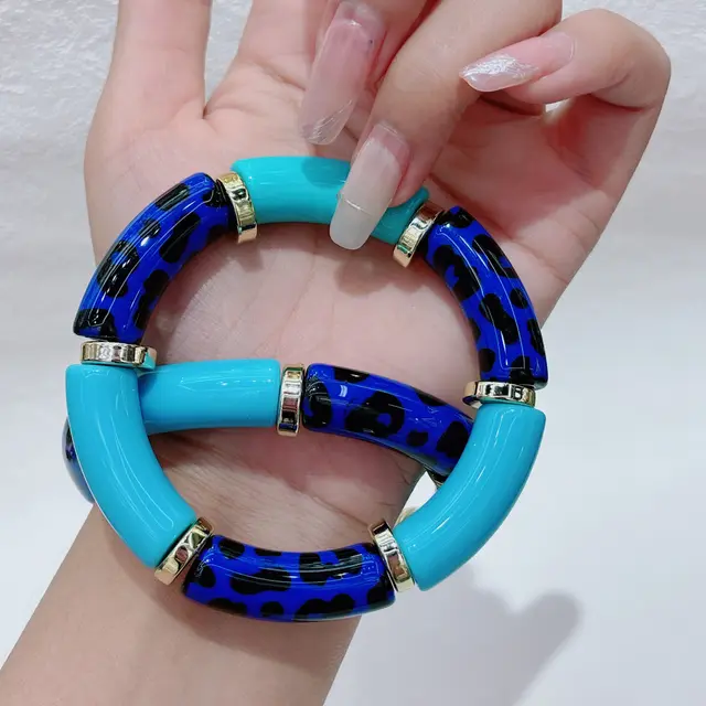 European And American Fashion Cool New Leopard Elbow Bracelet Blue - Shop at LoveMi
