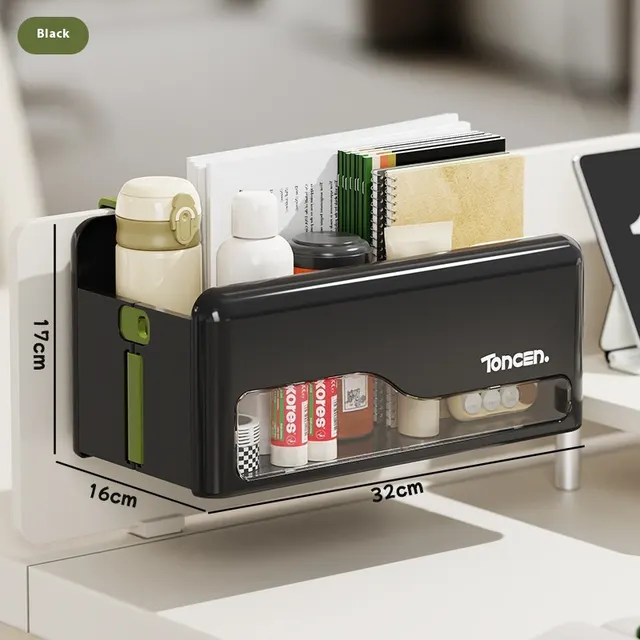 Office Pen Holder Stationery Storage Foldable Storage Box Black - Shop at LoveMi