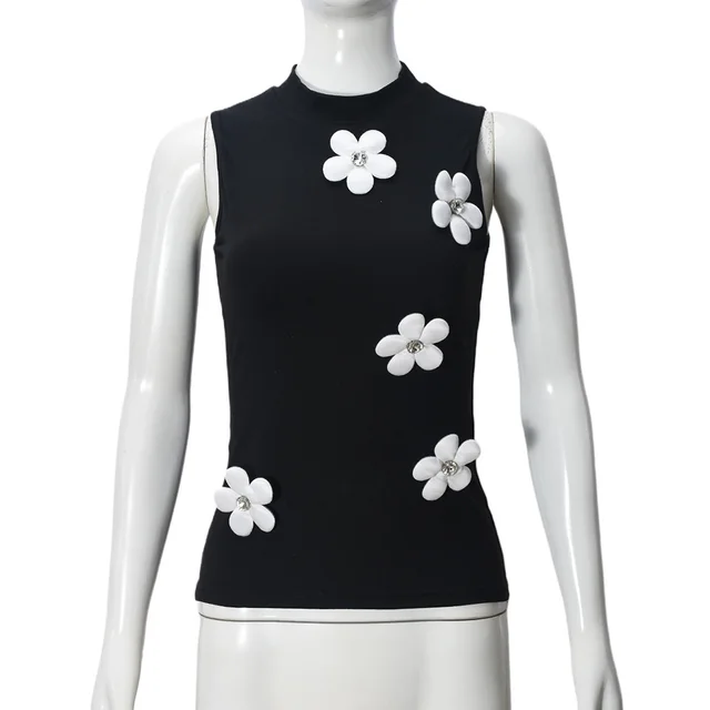 Elegant Sexy Round Neck Vest Top For Women Black - Shop at LoveMi