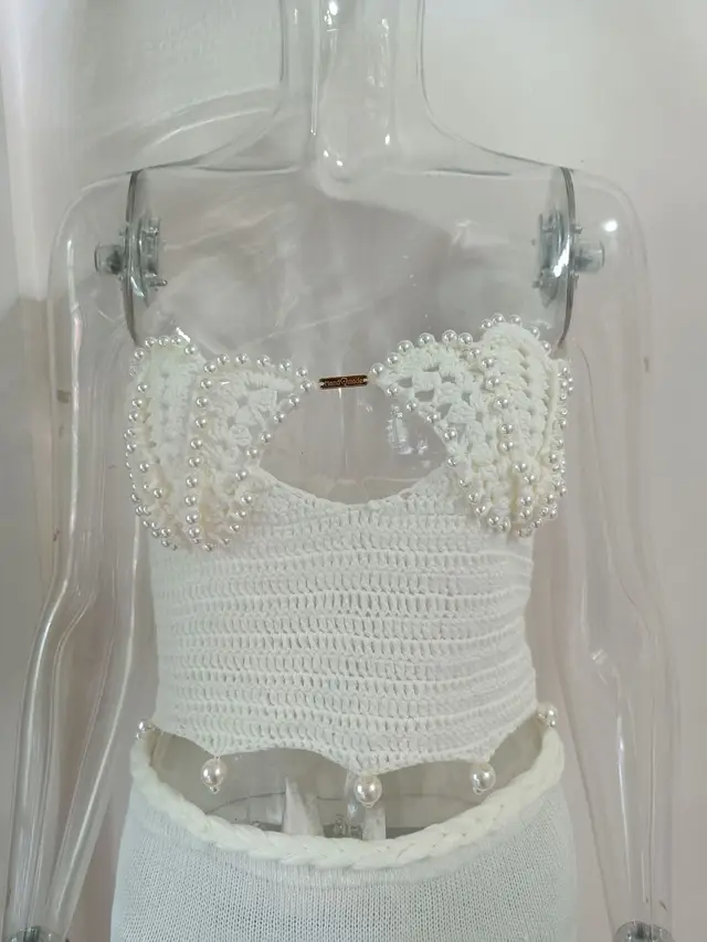 Handmade Beaded Top With Design Sense White Top - Shop at LoveMi