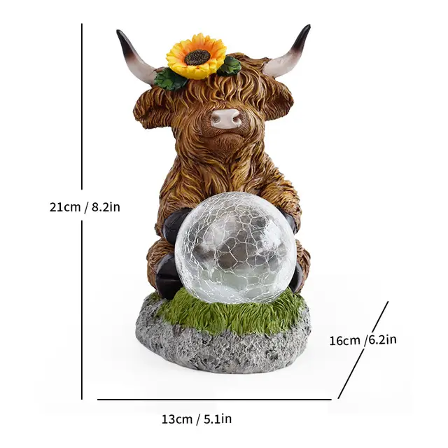 Highland Cattle Solar Lamp Yak Outdoor Garden Courtyard Decoration By25045 - Shop at LoveMi