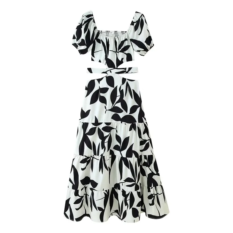 Summer Printed Short Sleeve Dress - Picture Color-M - View 1