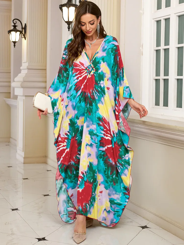 Fashion Personalized Cotton Printed Beach Dress Women Zs24639 Fireworks Free Size - Shop at LoveMi