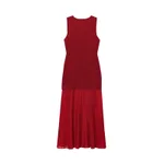 New Summer Knitted Stitching Long Sleeveless Dress - Picture Color-S - View 1
