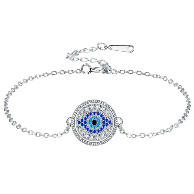Classic Retro Eye Full Diamond Adjustable Bracelet Silver - Shop at LoveMi
