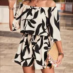 Off-shoulder Elastic Waist Jumpsuit Fashion Women's Wear - Apricot