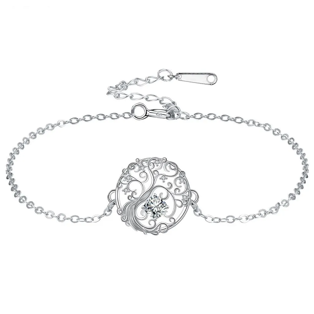 European And American Style Fashion Simple Lucky Tree Bracelet - Silver