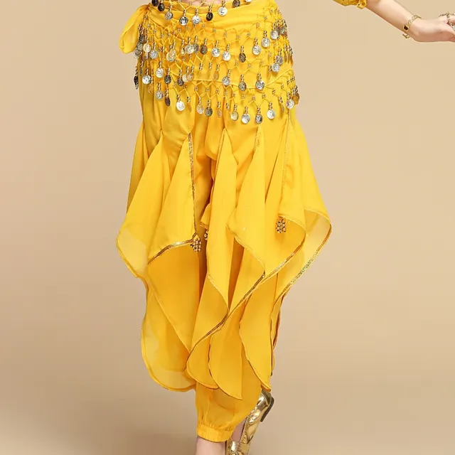 Children's Creative Leg Binding Glitter Chiffon Pants Yellow - Shop at LoveMi