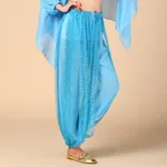 Indian Dance Sequined Bloomers For Women - Lake Blue