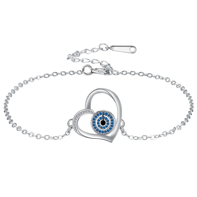 Its Devil's Eye Series Bracelet Women's Retro Design Blue Eye Shape Silver - Shop at LoveMi