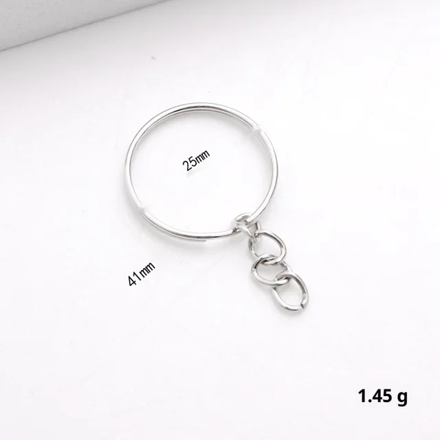 25 Key Ring With Chain Lobster Buckle Diy Ornament White Silk Aperture 4 Sections - Shop at LoveMi
