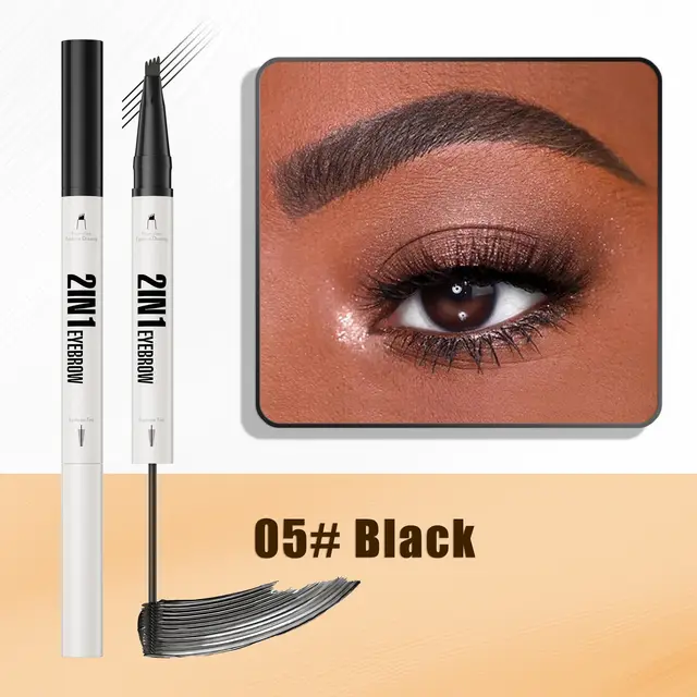 Two in one Waterproof Sweat resistant Not Smudge Multi color Eyebrow Cream 05 Black - Shop at LoveMi