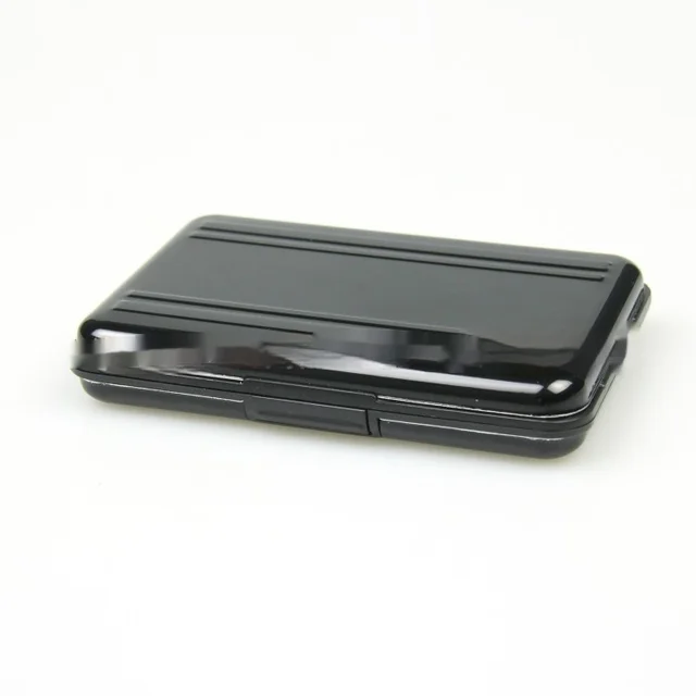 Simple Solid Color Aluminum Alloy Memory Card Protection Box Black - Shop at LoveMi