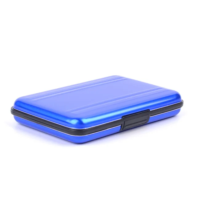 Simple Solid Color Aluminum Alloy Memory Card Protection Box Blue - Shop at LoveMi