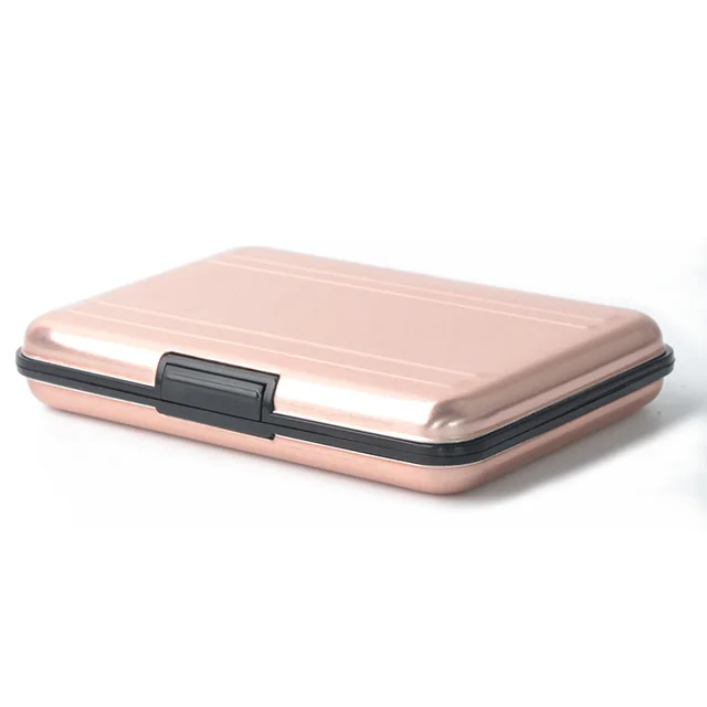 Simple Solid Color Aluminum Alloy Memory Card Protection Box Pink - Shop at LoveMi