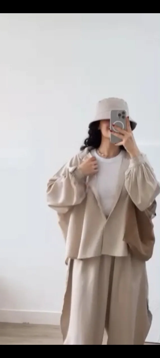 Cardigan Solid Color Top Two piece Pants Apricot 2 Piece Set - Shop at LoveMi