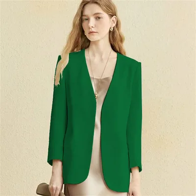 British Style Small Suit Fried Street Top For Women Emerald Green - Shop at LoveMi
