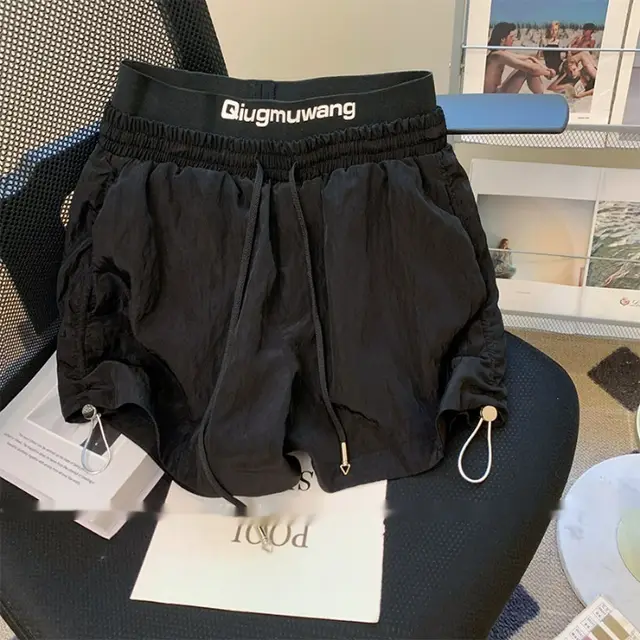 Fashion Women's Straight Drawstring Casual Pants Black - Shop at LoveMi