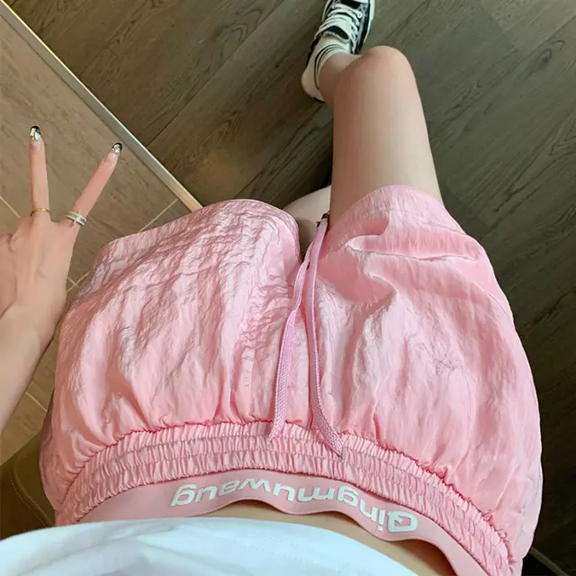 Fashion Women's Straight Drawstring Casual Pants Pink - Shop at LoveMi