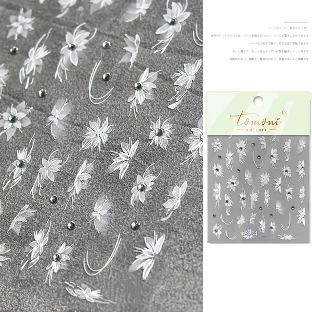 Camellia 5d Relief Nail Sticker Stereo Ornament To3324 - Shop at LoveMi