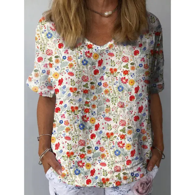 European And American Printed Shirt Casual Round Neck Fashion Xxxxl - Shop at LoveMi