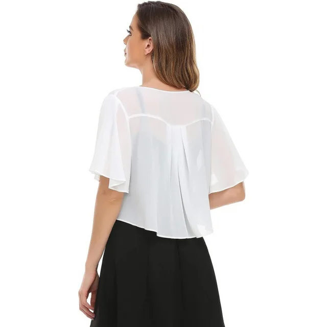 Women's Solid Color Sunshade Net Yarn Shawl Pure White - Shop at LoveMi