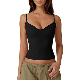 Camisole Cropped T-shirt Vest Women's Milk Silk Top - Black