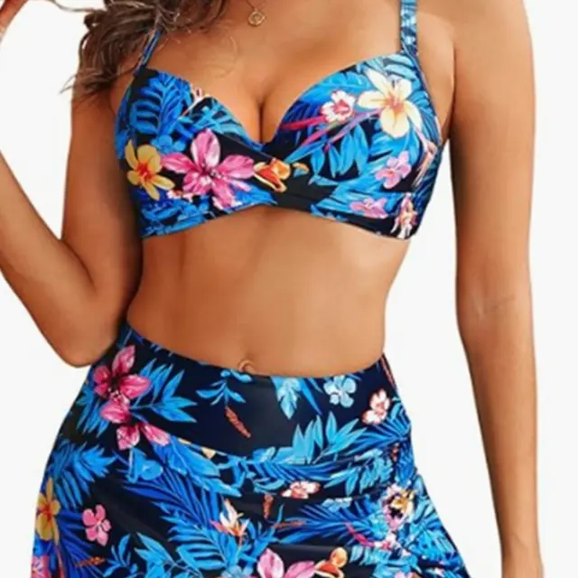 Hard Bag High Waist Bikini Sexy Gathering Swimwear Yj2588 Printing - Shop at LoveMi
