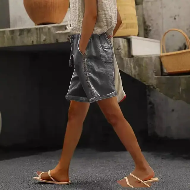 Casual Lace Stitching Women's Shorts 7 Colors Dark Gray - Shop at LoveMi