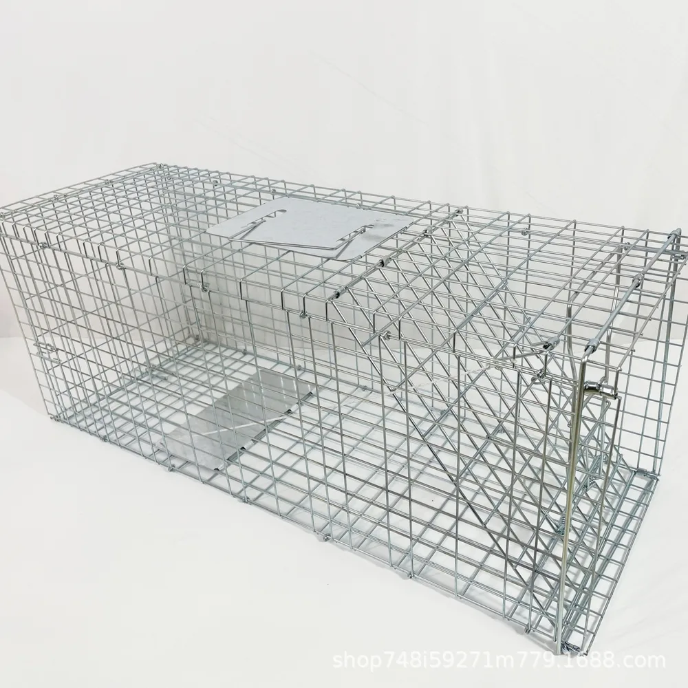 Fully Automatic Cat trap Cage Foldable Pedal Galvanized Cat Cage Love Rescue Cage Galvanized 65X26X23Cm - Shop at LoveMi
